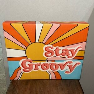 Stay Groovy Psychedelic Retro Colorful Canvas Art Picture Decor